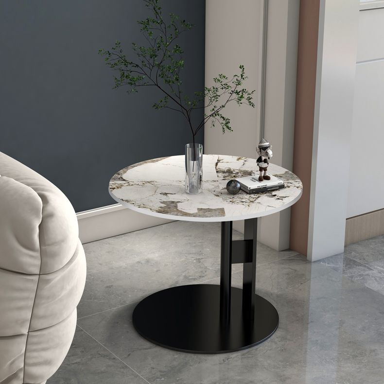 Pedestal Cocktail Table Contemporary Slate Top Coffee or End Table
