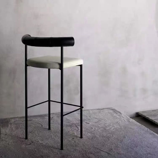 Modern Style Upholstered Counter Stool Low Back Barstool for Indoor