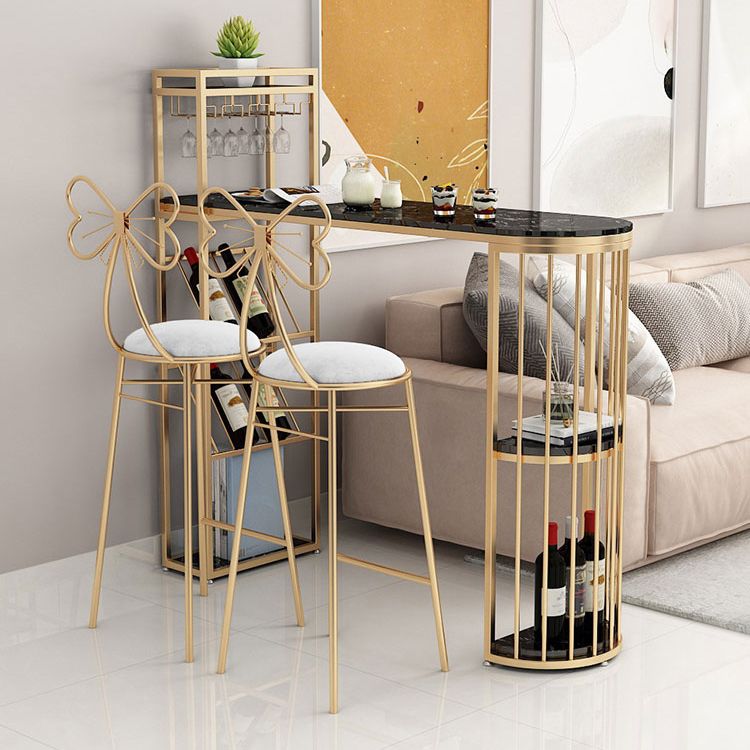 Nordic Bar Table Artificial Marble Pub Table with Shelf for Dining Room, Only Table Clearhalo 'Bar Furniture' 'Bar Tables' 'bar_tables' 'furn' 'furn_bar_tables' 'Furniture' 'furniture_bar_tables' 'Kitchen & Dining Furniture' 1200x1200_2bd33450-2f4d-4934-bf22-b352eec04d2b