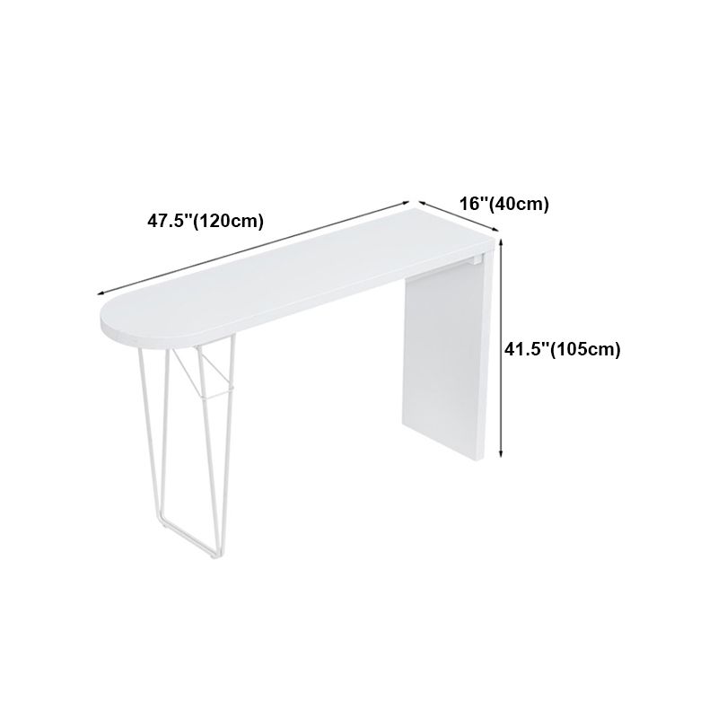Solid Wood Bar Table Contemporary Bar Table with Sled Base in White Clearhalo 'Bar Furniture' 'Bar Tables' 'bar_tables' 'furn' 'furn_bar_tables' 'Furniture' 'furniture_bar_tables' 'Kitchen & Dining Furniture' 1200x1200_2bd5729d-95f3-4c71-ae60-31fbf6796d55