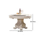 Stone Top Dining Table Round Dining Table with Pedestal Base in White