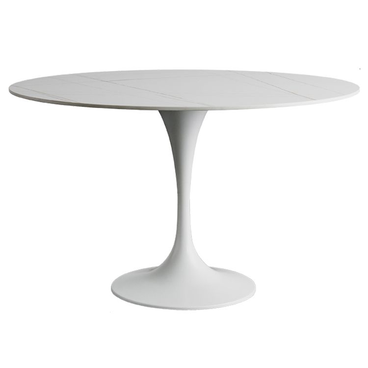 Round Two-Color Dining Table Sintered Stone Table Glam with Tulip Base Clearhalo ' dining_table' 'Dining Tables & Seating' 'Dining Tables' 'furn' 'furn_dining_table' 'Furniture' 'furniture_dining_table' 'Kitchen & Dining Furniture' 'kitchen&dining_furn' 'kitchen' 'kitchen_dining_table' 1200x1200_2bd7c5ee-2064-45a9-892c-8d19e6826fd6