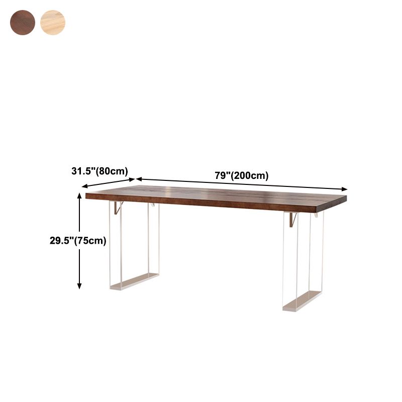 Rectangle Contemporary Standard Height Table Solid Wood Double Pedestal Dining Table Clearhalo 'Dining Tables & Seating' 'Dining Tables' 'dining_table' 'furn' 'furn_dining_table' 'Furniture' 'furniture_dining_table' 'Kitchen & Dining Furniture' 'kitchen' 'kitchen_dining_table' 1200x1200_2bd7e340-cf80-48e9-81e8-9e29efab8f0d