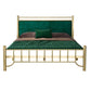 Glam -standaardbed met rechthoekig paneelhoofdeinde en metalen benen bed
