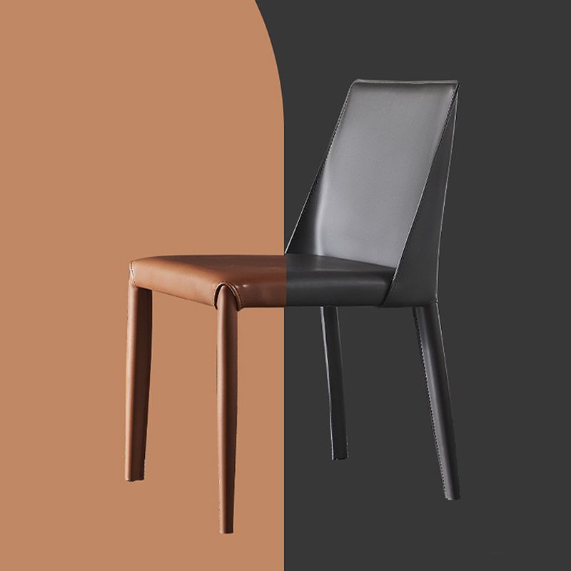 インダストリアルフェイクレザーダイニングチェア屋内外屋の腕のない椅子