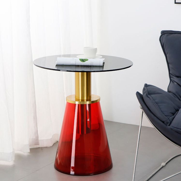 25.2" Tall Contemporary Style Side End Table Glass Pedestal Round Sofa Side Accent Table Clearhalo 'Coffee & Accent Tables' 'End & Side Tables' 'end_side_tables' 'furn' 'furn_end_side_tables' 'Furniture' 'Living Room Furniture' 1200x1200_2bdc32e5-d9db-48dc-8b07-4ac874149704