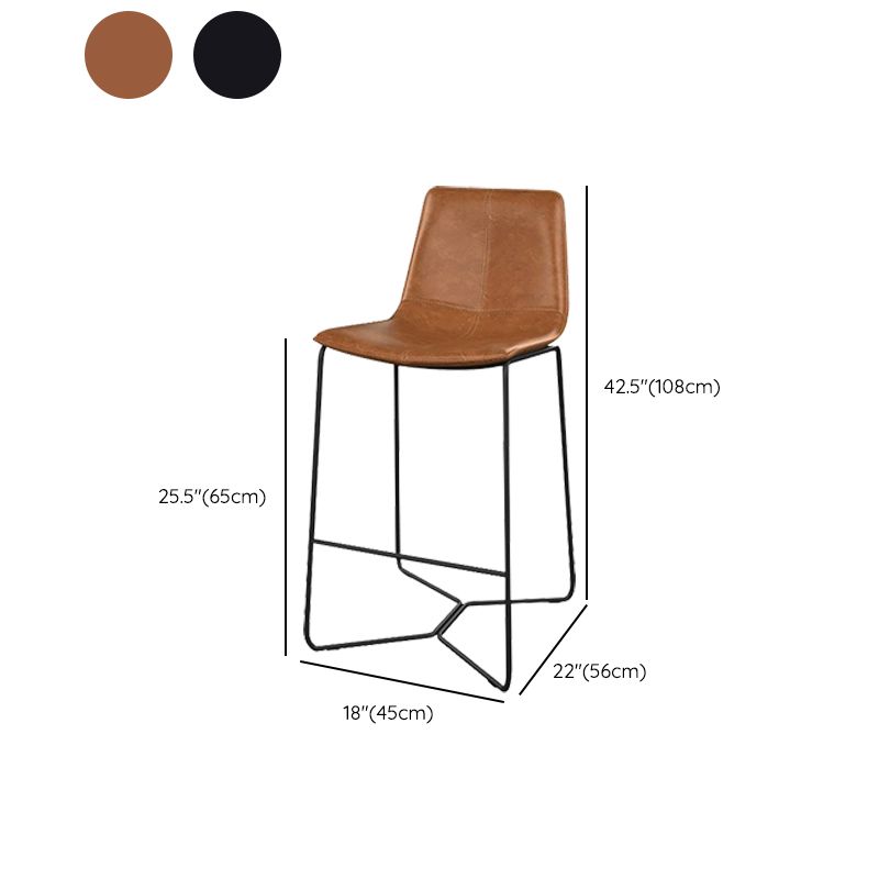 Moderne Rückenlehne Armless Counter Stool Iron Bar Stuhl mit Kissen und Pedal