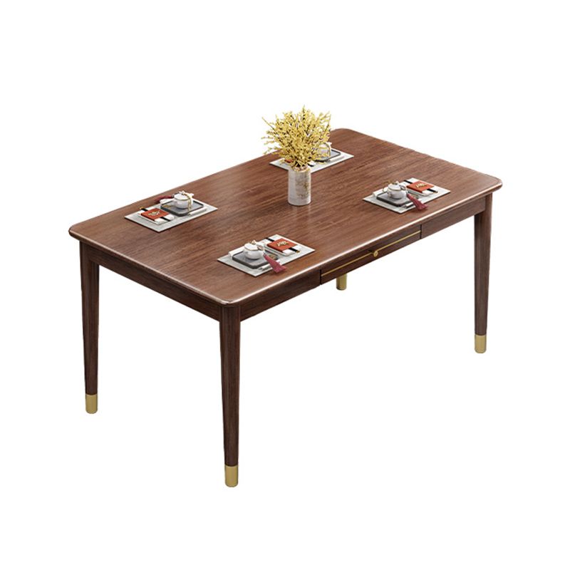 Traditional Luxury Style Dining Table Rectangle 4 Legs Table for Home Use Clearhalo ' dining_table' 'Dining Tables & Seating' 'Dining Tables' 'furn' 'furn_dining_table' 'Furniture' 'furniture_dining_table' 'Kitchen & Dining Furniture' 'kitchen&dining_furn' 'kitchen' 'kitchen_dining_table' 1200x1200_2bdd3f7b-2e2e-4325-b1be-462557785508