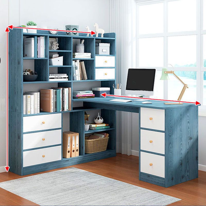 Bureau en bois contemporain Credenza bureau rectangulaire avec étagère avec étagère