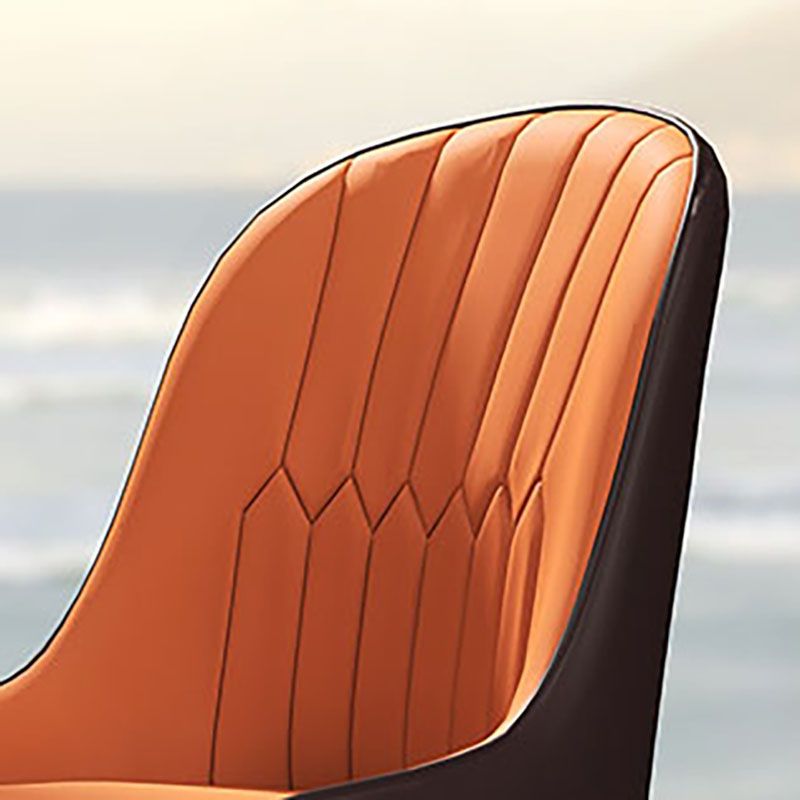 Scandinavian Design Solid Back Dining Side Chairs Leather Dining Side Chair Clearhalo ' kitchen&dining_furn' 'Dining Chairs' 'Dining Tables & Seating' 'dining_chair' 'furn' 'furn_dining_chair' 'Furniture' 'furniture_dining_chair' 'Kitchen & Dining Furniture' 'kitchen' 1200x1200_2bdddc6b-269c-4792-b785-eeb226c41b66