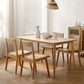 Contemporary Rectangle Dining Site Table Oak Solid Wood Furniture with 4 Legs