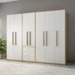 Hinged Wardrobe Armoire with Garment Rod Modern Wardrobe Cabinet for Home