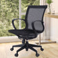 Mid-back Swivel/Tilt Chair Black Bureau Chair Fixed Arms Desk Chair