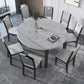Contemporary Dining Round Table Sintered Stone Table with Wood Legs for Home Clearhalo 'Dining Tables & Seating' 'Dining Tables' 'dining_table' 'furn' 'furn_dining_table' 'Furniture' 'Kitchen & Dining Furniture' 1200x1200_2bdf6b98-e703-4b86-8a6e-74b015b3e2b4
