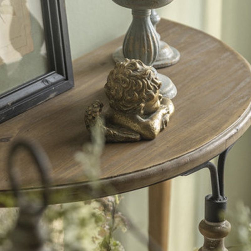 Half Moon Shape Contemporary Console Table White Wood Console Sofa Table