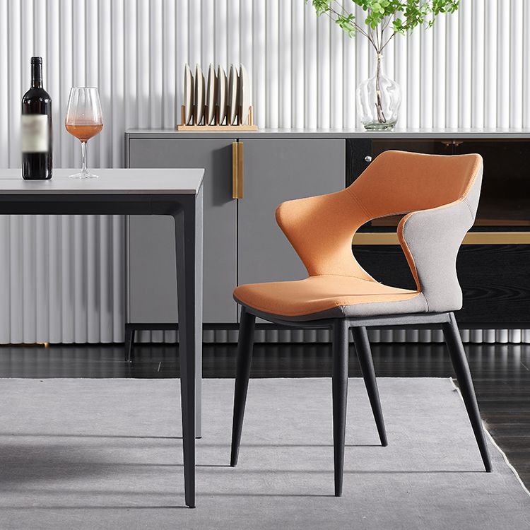 Contemporary Metal Dining Room Chairs Linen Fabric Dining Chair for Home Use Clearhalo ' kitchen&dining_furn' 'Dining Chairs' 'Dining Tables & Seating' 'dining_chair' 'furn' 'furn_dining_chair' 'Furniture' 'furniture_dining_chair' 'Kitchen & Dining Furniture' 'kitchen' 1200x1200_2be1f573-fdba-4aca-82e5-a6c72d6b277f