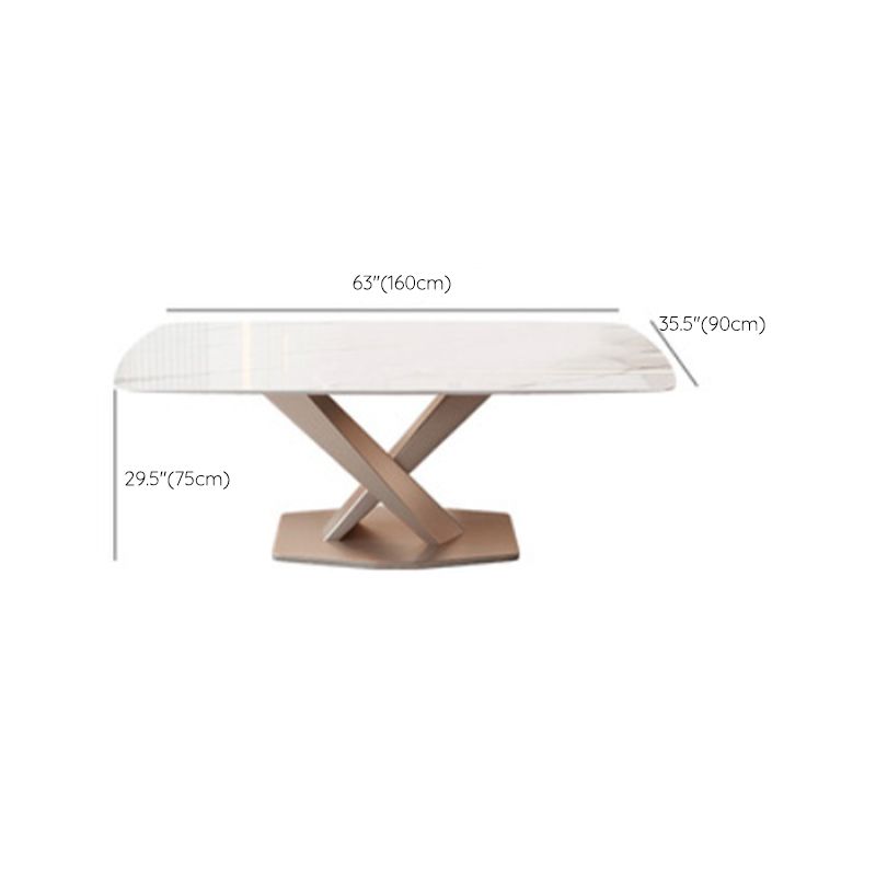 Modern Golden Base Dining Table Stone Table for Kitchen Dining Room
