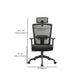 26 Inch Wide Modern Desk Chair Black Fixed Arms Office Chair