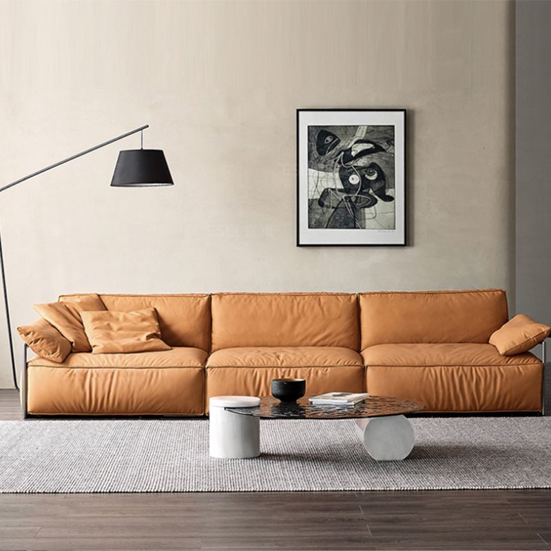 Zeitgenössisches echtes Leder Wohnzimmer Kissen Top Arm Kissen Sofa