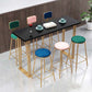 Table de pub de bistro de style glamour de table rectangulaire en bois pour utilisation sur patio