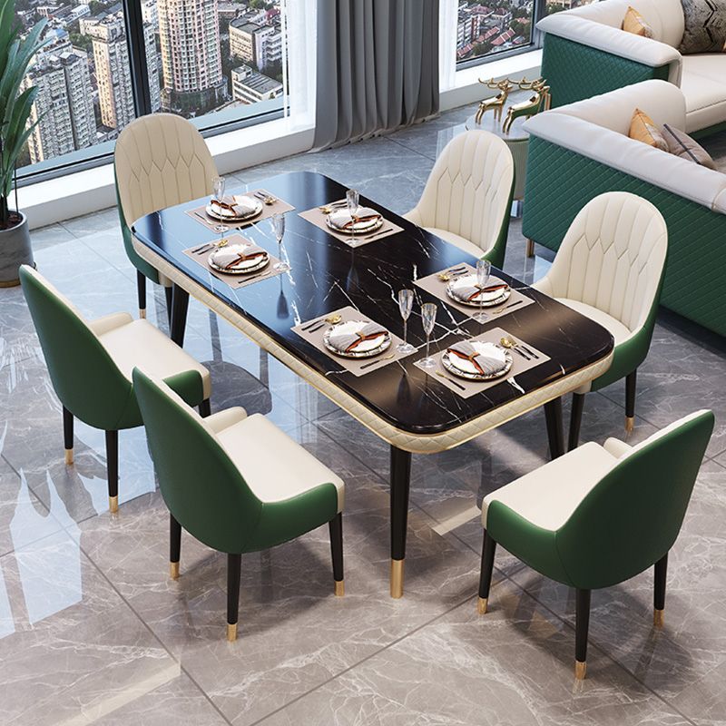 Rectangle Traditional Luxury Dining Table 4 Black Solid Wood Legs Table for Dining Room Clearhalo ' dining_table' 'Dining Tables & Seating' 'Dining Tables' 'furn' 'furn_dining_table' 'Furniture' 'furniture_dining_table' 'Kitchen & Dining Furniture' 'kitchen&dining_furn' 'kitchen' 'kitchen_dining_table' 1200x1200_2be7c746-a7de-407a-a52d-c6bda90686b4