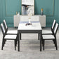 Glass Dining Table Mid-Century Style 4 Legs Base Rectangle Table for Dining Room Clearhalo ' dining_table' 'Dining Tables & Seating' 'Dining Tables' 'furn' 'furn_dining_table' 'Furniture' 'furniture_dining_table' 'Kitchen & Dining Furniture' 'kitchen&dining_furn' 'kitchen' 'kitchen_dining_table' 1200x1200_2be8478e-dfba-48c4-89e5-cbbe380221c5