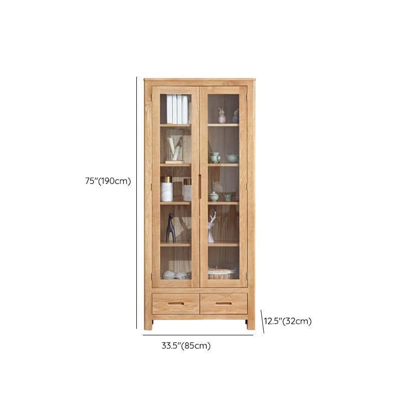 Solid Wood Display Cabinet Modern Style Glass Door with Adjustable Shelf Clearhalo 'Display & China Cabinets' 'display_china_cabinets' 'furn' 'furn_display_china_cabinets' 'Furniture' 'Kitchen & Dining Furniture' 1200x1200_2be861b1-980a-4599-87bf-a1f914c9d4a9