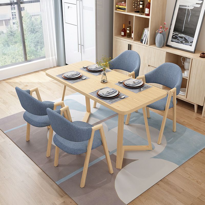 Fixed Contemporary Solid Wood Dining Room Set with Rectangle Shape Dining Set for Restaurant Clearhalo 'Dining Room Sets' 'Dining Tables & Seating' 'dining_room_set' 'furn' 'furn_dining_room_set' 'Furniture' 'furniture_dining_room_set' 'Kitchen & Dining Furniture' 'kitchen&dining_furn' 'kitchen' 1200x1200_2be87454-3f49-4201-8933-a987ff22df62