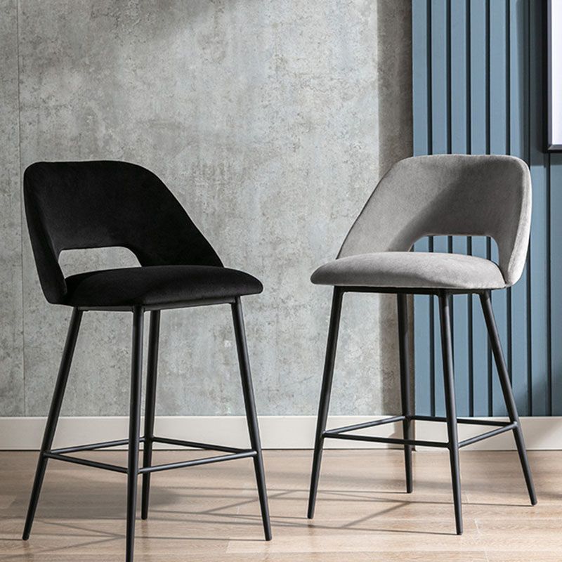 Contemporary Metal Upholstered Barstool Bristol Bar Stool with Low Back for Kitchen Clearhalo 'Bar Furniture' 'Bar Stools' 'bar_stools' 'furn' 'furn_bar_stools' 'furniture_bar_stools' 'Kitchen & Dining Furniture' 'kitchen&dining_furn' 'kitchen' 'kitchen_furn' Furniture' 1200x1200_2be8b12c-4eba-4f74-9f73-b9cb0d70ec13