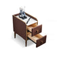 Stone Top Glam Bed Nightsand Stand Night-Artwer 20 pulgadas de madera sólida de madera sólida con piernas