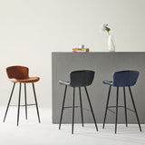 Modern Style Bar Stool Metal Base Barstools with Faux Leather Seat for Kitchen Clearhalo 'Bar Furniture' 'Bar Stools' 'bar_stools' 'furn' 'furn_bar_stools' 'furniture_bar_stools' 'Kitchen & Dining Furniture' 'kitchen&dining_furn' 'kitchen' 'kitchen_furn' Furniture' 1200x1200_2beb29f0-83d7-49b4-9d2a-339bb354cabd