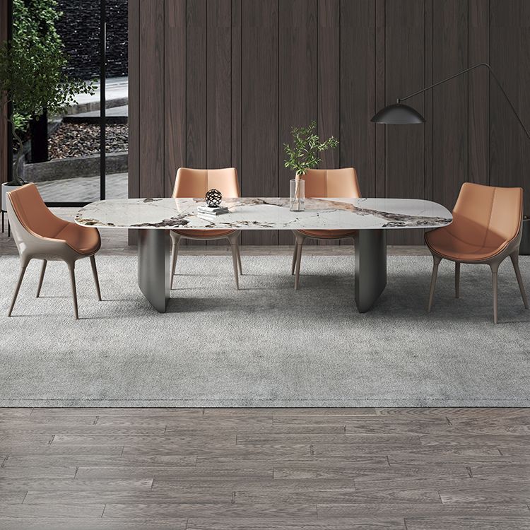 Set da pranzo in pietra sinterizzato moderno rettangolo 1/2/5 pezzi set da pranzo per le aree da pranzo