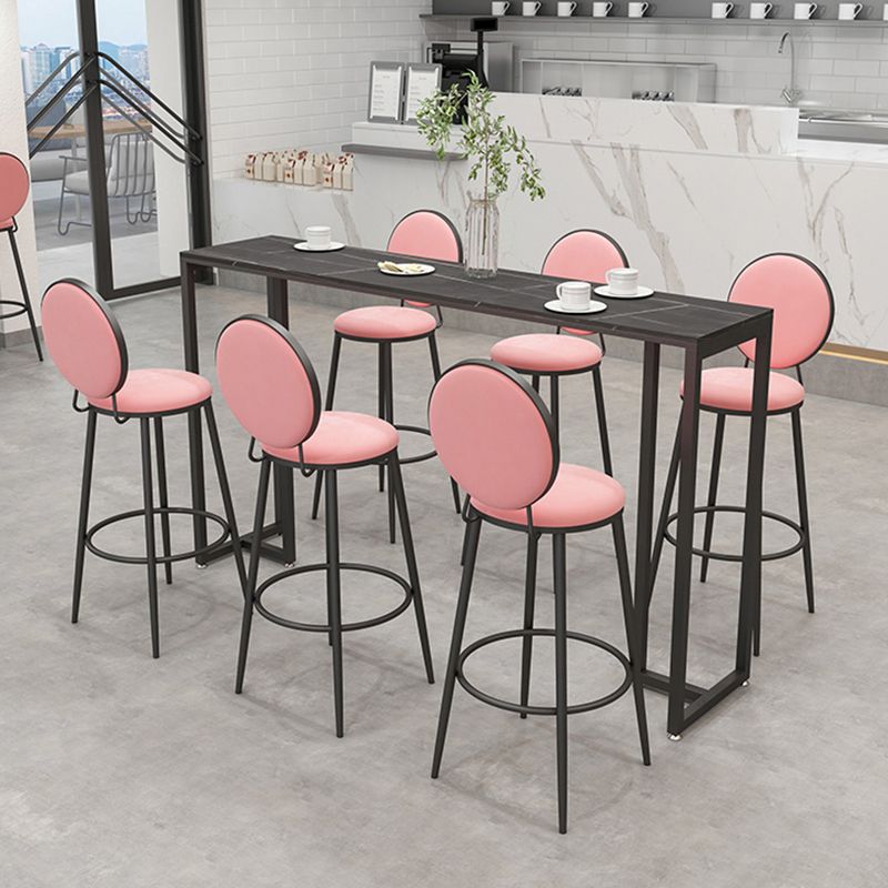 Industrial Style Bar Table 42-inch Height Black Iron Pedestal Bistro Table Clearhalo 'Bar Furniture' 'Bar Tables' 'bar_tables' 'Furniture' 'furniture_bar_tables' 'Kitchen & Dining Furniture' 1200x1200_2bebcac0-8146-4368-bdb9-c5188f6abba2