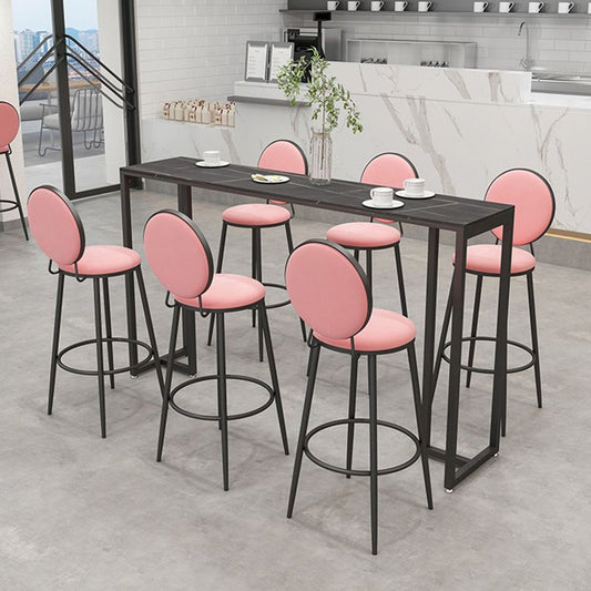 Industrial Style Bar Table 42-inch Height Black Iron Pedestal Bistro Table Clearhalo 'Bar Furniture' 'Bar Tables' 'bar_tables' 'Furniture' 'furniture_bar_tables' 'Kitchen & Dining Furniture' 1200x1200_2bebcac0-8146-4368-bdb9-c5188f6abba2