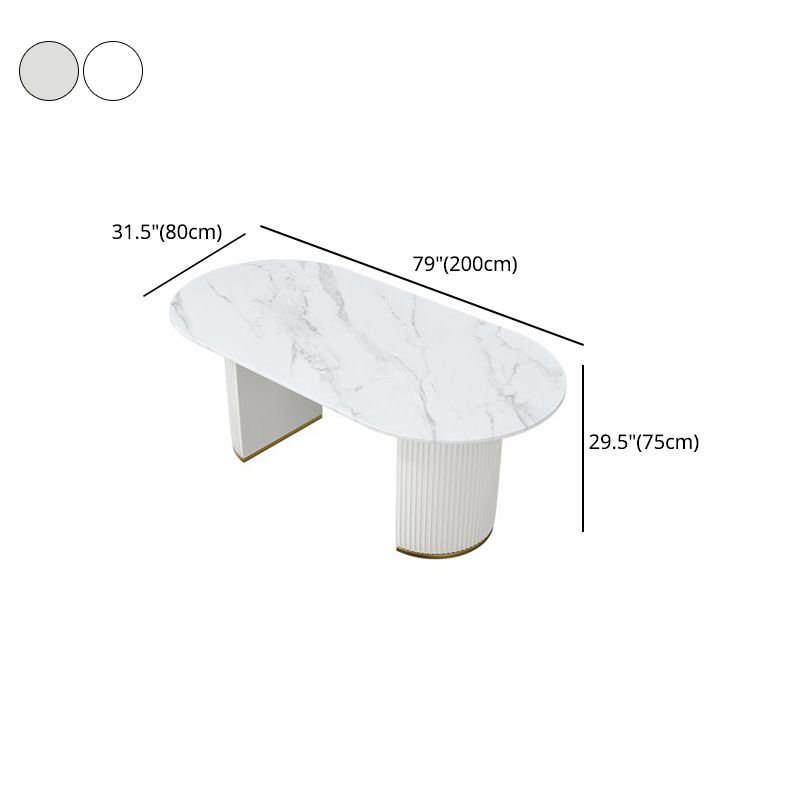 Oval Dining Table Traditional Luxury Dining Table with Double Pedestal