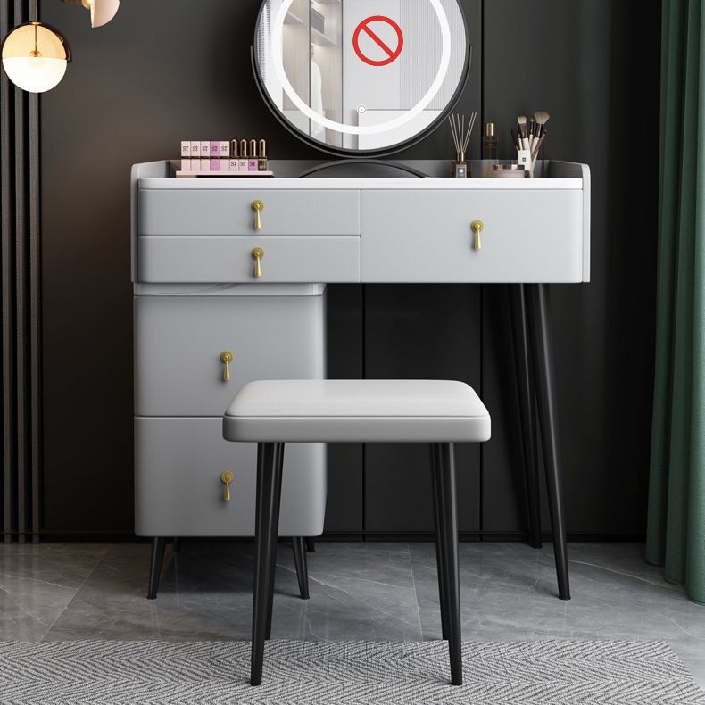 Tocador de maquillaje de dormitorio 31.1 "tocador moderno alto en gris