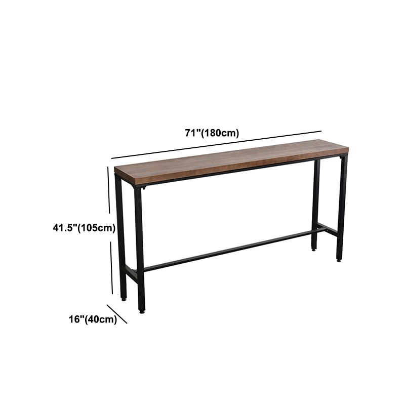 Solid Wood Top Bar Counter Industrial Rectangle Bar Counter with Trestle Base Clearhalo 'Bar Furniture' 'Bar Tables' 'bar_tables' 'furn' 'furn_bar_tables' 'Furniture' 'furniture_bar_tables' 'Kitchen & Dining Furniture' 1200x1200_2beea5a6-c698-4dc6-8094-63a79e73b193