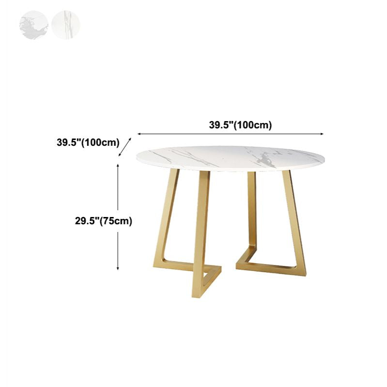 Stone Top Dining Table Contemporary Table with Sled Base in Gold Clearhalo 'Dining Tables & Seating' 'Dining Tables' 'dining_table' 'furn' 'furn_dining_table' 'Furniture' 'furniture_dining_table' 'Kitchen & Dining Furniture' 'kitchen' 'kitchen_dining_table' 1200x1200_2beeba8d-aeb4-403a-9185-163e5ba37943