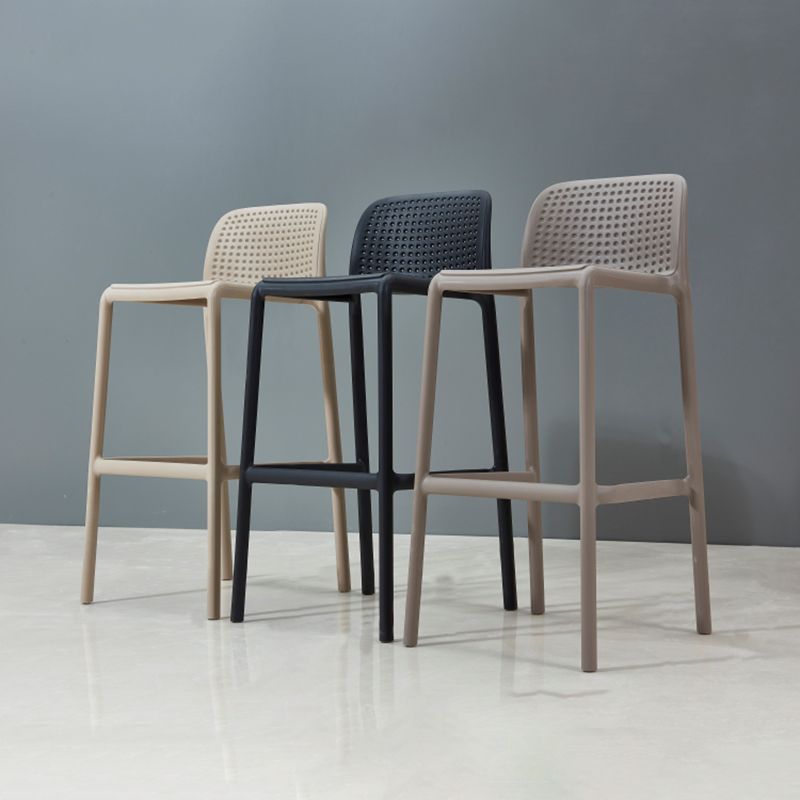 Scandinavia Style Bar-stool PP Legs Rectangle Seat Barstool with Low Back for Kitchen Clearhalo 'Bar Furniture' 'Bar Stools' 'bar_stools' 'furn' 'furn_bar_stools' 'furniture_bar_stools' 'Kitchen & Dining Furniture' 'kitchen&dining_furn' 'kitchen' 'kitchen_furn' Furniture' 1200x1200_2bef8c55-2c58-4413-935f-313a637cbd17