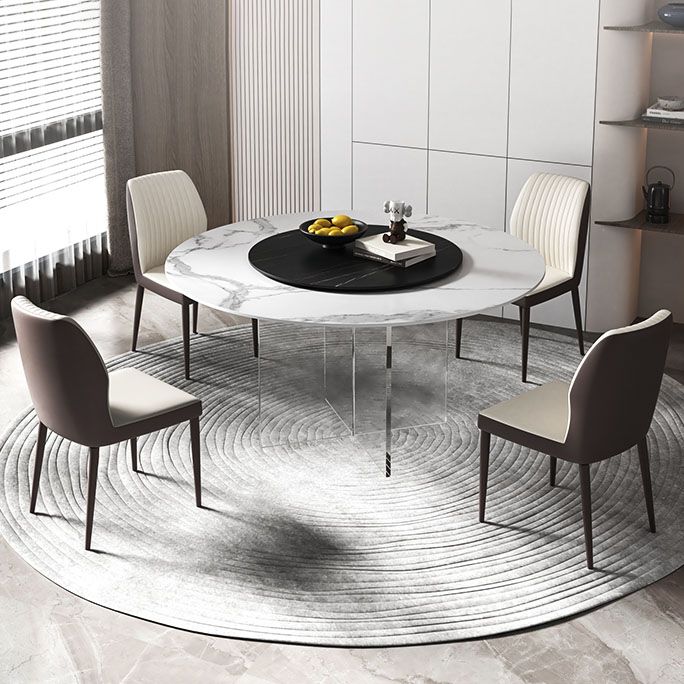Contemporary Stone Dinner Table Round Dining Table for Dining Room Clearhalo 'Dining Tables & Seating' 'Dining Tables' 'dining_table' 'furn' 'furn_dining_table' 'Furniture' 'Kitchen & Dining Furniture' 1200x1200_2bf14026-a621-46fd-b5ea-8cccc76ced4f