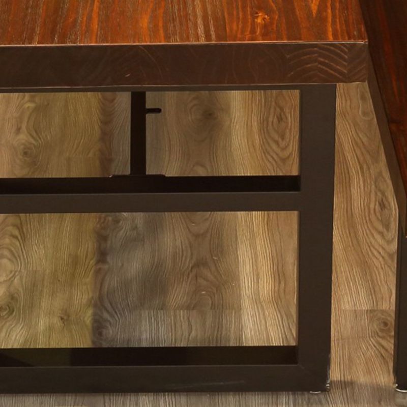 Industrial 1/2/3/4/5 pezzi mobili sedie da pranzo a rettangolo in legno massiccio impostati in marrone