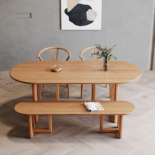 Vaste houten eettafel natuurlijke eigentijdse stijl dinette tafel voor thuiskeuken