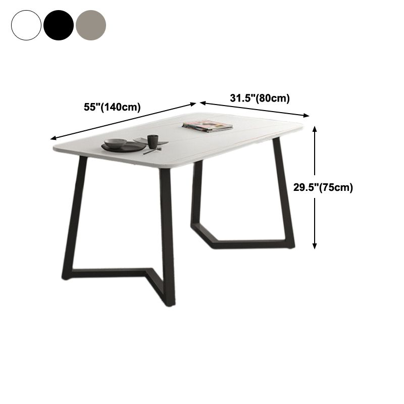 Industrial Style Dining Table Sintered Stone Rectangle Table for Home Clearhalo 'Dining Tables & Seating' 'Dining Tables' 'dining_table' 'furn' 'furn_dining_table' 'Furniture' 'Kitchen & Dining Furniture' 1200x1200_2bf2401a-a7d6-4d57-be3a-0d3532031a95