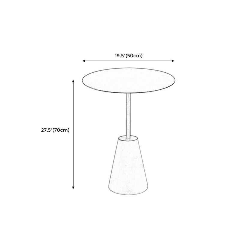 Contemporary Round Steel Top Sofa Side Table Concrete Pedestal End Table