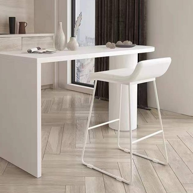 Industrial White Iron Bar Table Wood Specialty Top 41.3"H Bistro Table Clearhalo 'Bar Furniture' 'Bar Tables' 'bar_tables' 'furn' 'furn_bar_tables' 'Furniture' 'furniture_bar_tables' 'Kitchen & Dining Furniture' 'kitchen&dining_furn' 'kitchen' 1200x1200_2bf3ff58-f6f1-4a52-b275-d8b04b230199