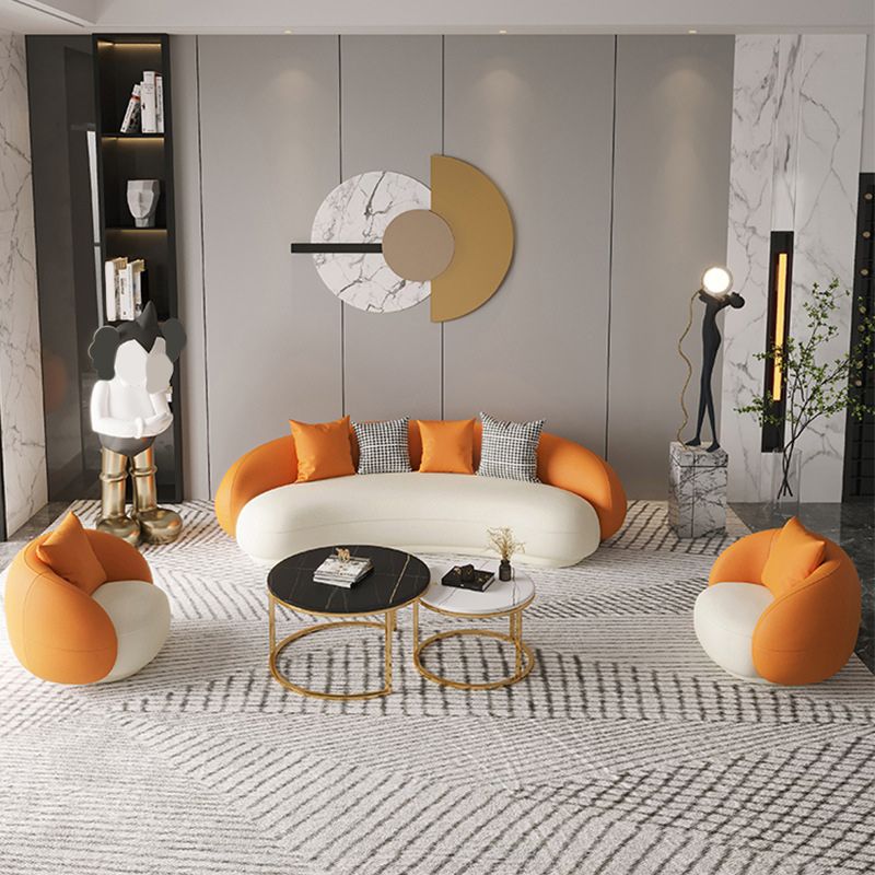 Stain Resistant Tight Seat Sofa Leather Curved Loveseat for Bonus Room Clearhalo 'furn' 'furn_sofas' 'Furniture' 'Living Room Furniture' 'Sofa' 'sofas' 1200x1200_2bf4b087-5783-4f91-8565-dbe1a97da827