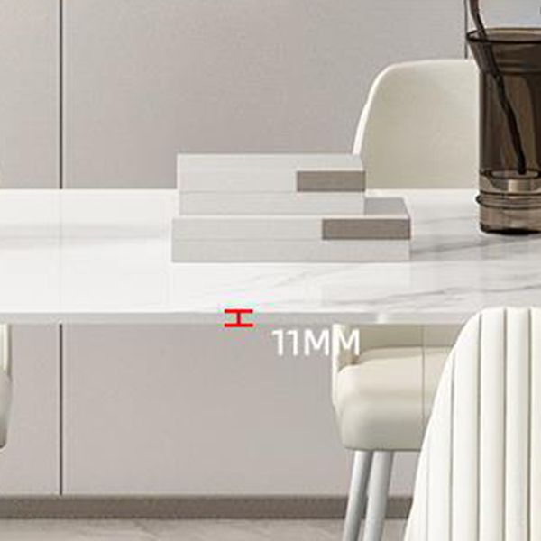 Modern Sintered Stone Dining Table Acrylic Dining Table with Double Pedestal Base Clearhalo 'Dining Tables & Seating' 'Dining Tables' 'dining_table' 'furn' 'furn_dining_table' 'Furniture' 'Kitchen & Dining Furniture' 1200x1200_2bf59c93-80a9-4ab8-8125-f52e07013320