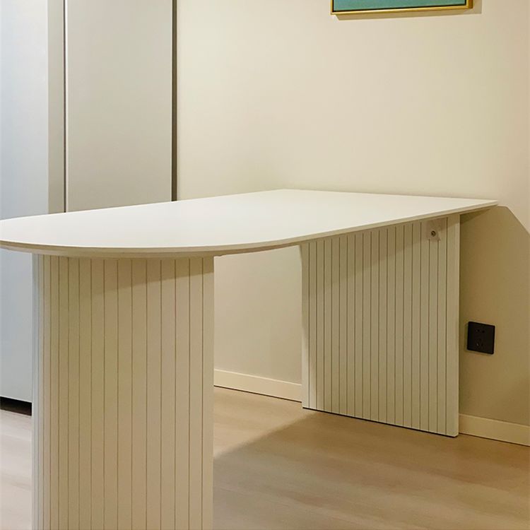 Modern Pine Wood Table for Restaurant White Oval Table with Double Pedestal Clearhalo 'Dining Tables & Seating' 'Dining Tables' 'dining_table' 'furn' 'furn_dining_table' 'Furniture' 'Kitchen & Dining Furniture' 1200x1200_2bf81141-5963-473d-95ae-7da6325e5ca2