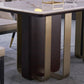 Mesa de comedor rectangular de piedra de lujo tradicional para el hogar