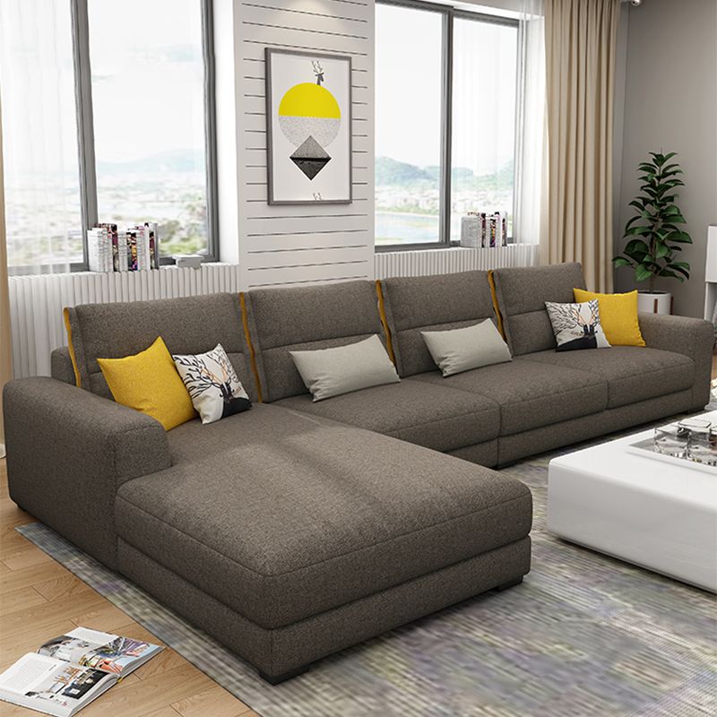 Divano e chaise del braccio quadrato di miscela di cotone scandinavo per soggiorno